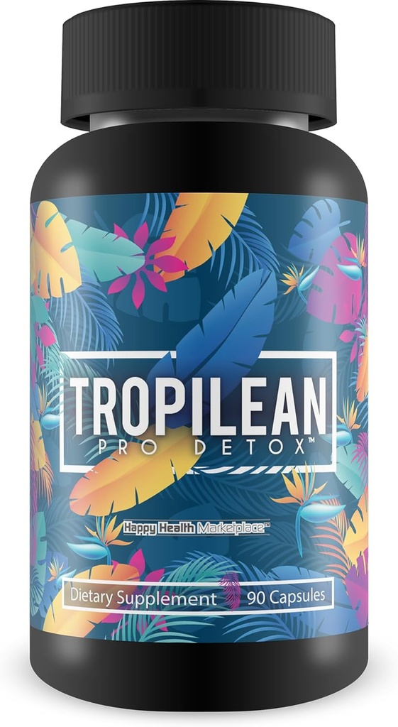 Tropilean Pro Detox - Fuld Body Detox - Hjælp Flush Toksiner for den samlede sundhed - Afgiftning Body Cleaner med C-vitamin, gurkemeje, CLA, & ACV - Fremme forbedret energi - Naturlig immunforsvar