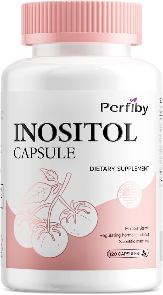 Inositol supplement, Myo- Inositol & D- Chiro kapsler med folat, D-vitamin, Regulere menstruation cyklus & ovarie Support - 120 Greve, 60- Day Supply