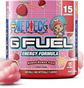 G Fuel ONE Piece Human-Human Energy Drink Powder, Pre Workout Caffeine Mix for Gaming, Sugar Free Focus Amino, Vitamin + Antioxidants, 3.7oz (Cotton Candy, 15 Servings)