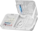 CFMOUR 3- in-1 Pill Cutter Splitter til små og små piller, Crusher, Grinder til store, daglig brug, Sikker Cut Pills, Vitaminer, Tablets, Nøjagtig og nem skæring, Rejser Sized, Hvid