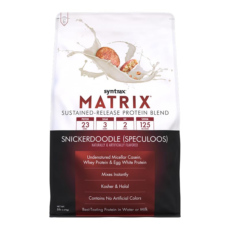 Syntrax Nutrition Matrix - Sustained-Release Protein Blend, Snickerdoodle 5 lbs. Real Cookie Pieces