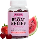 Sakoon ernæring Bloating Relief Gummies for Women - Grøn te, ACV, Mælkebøtte, Buchu Leaf, Naturlig fordøjelse Support, 60 Gummies, Watermelon Flavor