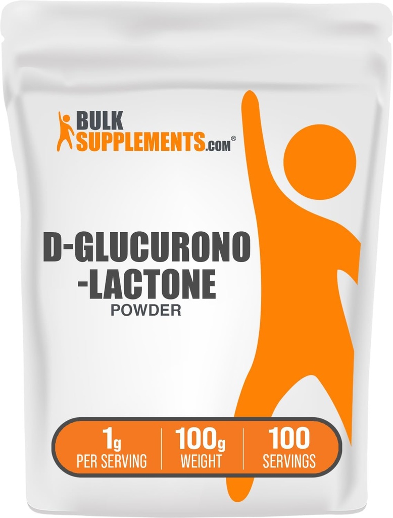Bulkaddiments.com Glucuronolactone Powder - som D- glucuronolacton, for Energy Support - Unflavored & Gluten Free, 1g per Serving, 100g (3, 5 oz) (Pack of 1)