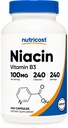 Nutricost Niacin (vitamin B3) 100mg, 240 kapsler - med flushing, Non- GMO, Gluten Free