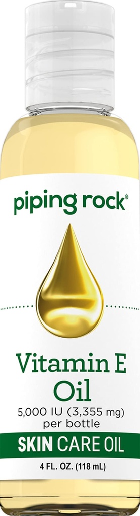 Piping Rock Vitamin E Olie- 124; 5000 IE - 124; 4 fl oz - 124; for hud, ansigt, hår, & Nails - 124; Nærende supplement