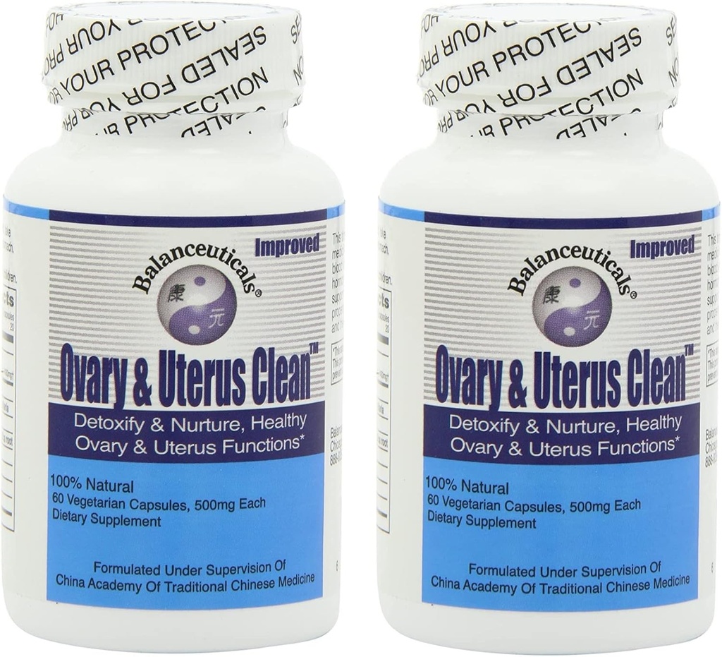 Ovary & Uterus Clean, 500 mg Dietary Supplement Capsules, 60-Count Bottle (Pack of 2)