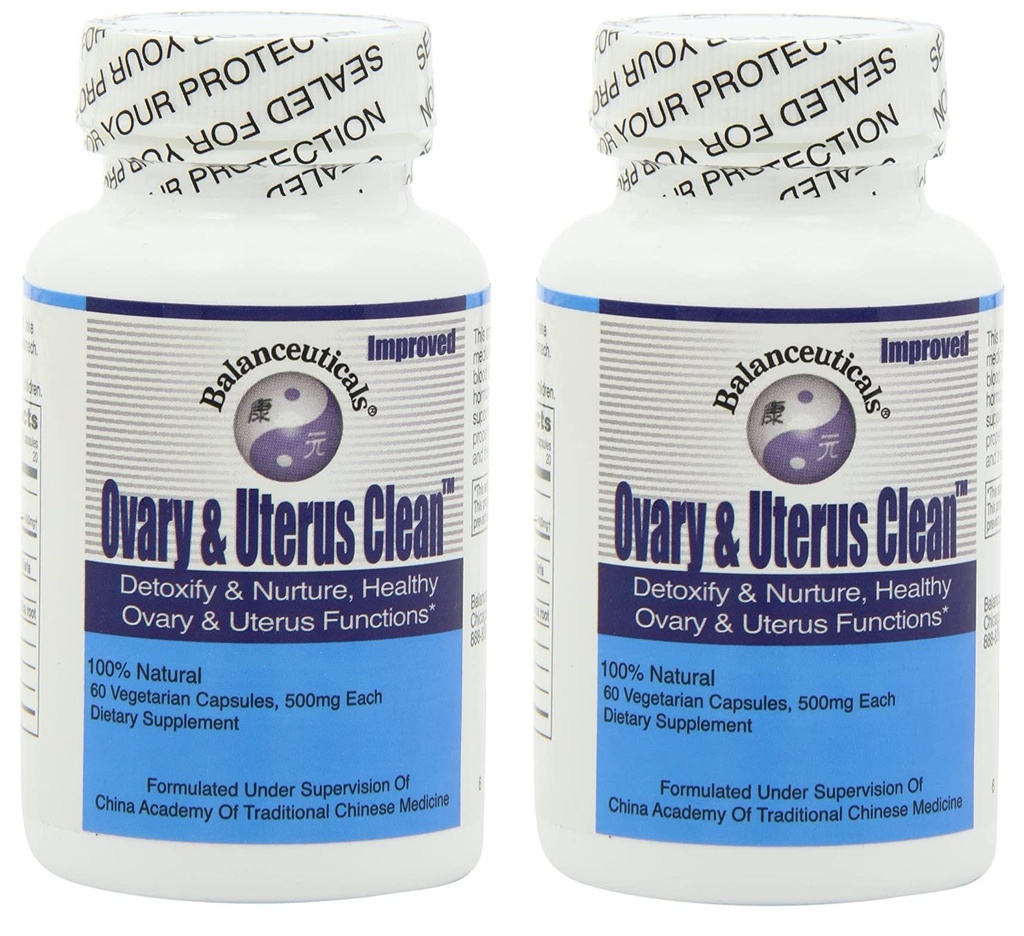 ovarie & Uterus Clean, 500 mg Kosttilskud Kapsler, 60- Count Flaske (pakning med 2)
