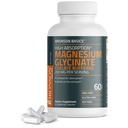 Bronson Magnesium Glycinat 200 mg høj Absorption Chelated Buffered Gentle On the Mave Non- GMO, 60 Vegetariske Kapsler