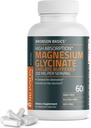 Bronson Magnesium Glycinat 200 mg høj Absorption Chelated Buffered Gentle On the Mave Non- GMO, 60 Vegetariske Kapsler