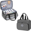 CURMIO Pill Bottle Organizer Bag, Medicine Storage Case with Lock for Prescription Bottles, Vitamins, Medical Supplements