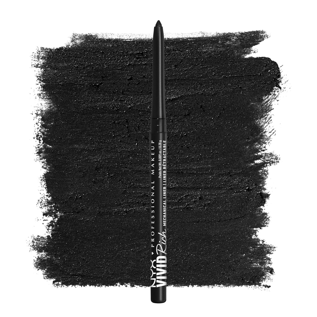 NYX PROFESSIONAL MAKEUP Mekanisk øjenblyant, Vivid Rich Mekanisk, Creamy Retractable Eyeliner - Altid Onyx, Black Eyeliner