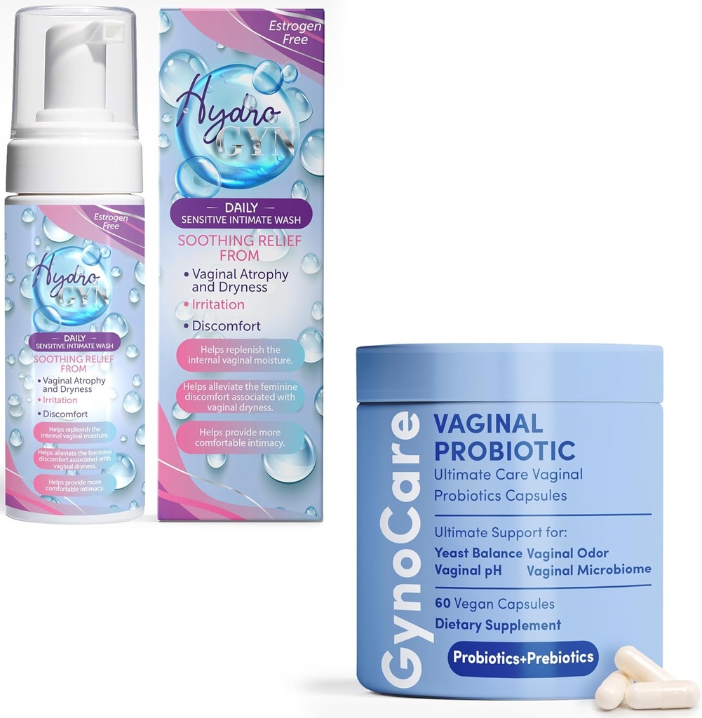 Terramed Just Think Comfort Feminine Wellness Bundle: Vaginal Probiotic Capsules + Unscented Feminine Wash – Dual Support for pH Balance, Odor Control, and Intimate Health