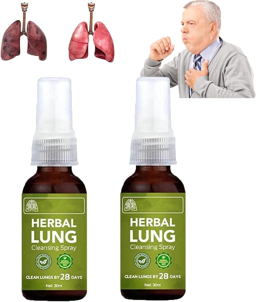 Breathdetox Herbal Lung Cleansing Spray, Breathdetox Herbal Spray, Natural Herbal Lung Essence, Herbal Lung Cleanse Mist - Kraftfuld Lung Support (2 stk)
