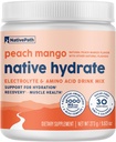 NativePath Native Hydrate, Zero Sugar, Electrolytes Powder med BCAAs, Peach Mango Hydration, Keto & Paleo Friendly, 30 Servere