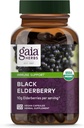 Gaia Urter Black Elderberry - Daglig immunforsvar Support til Hjælp Support Wellness - med Black Elderberries & Acerola Frugt til Antioxidant Support * - 120 Vegansk Kapsler (60- Day Supply)