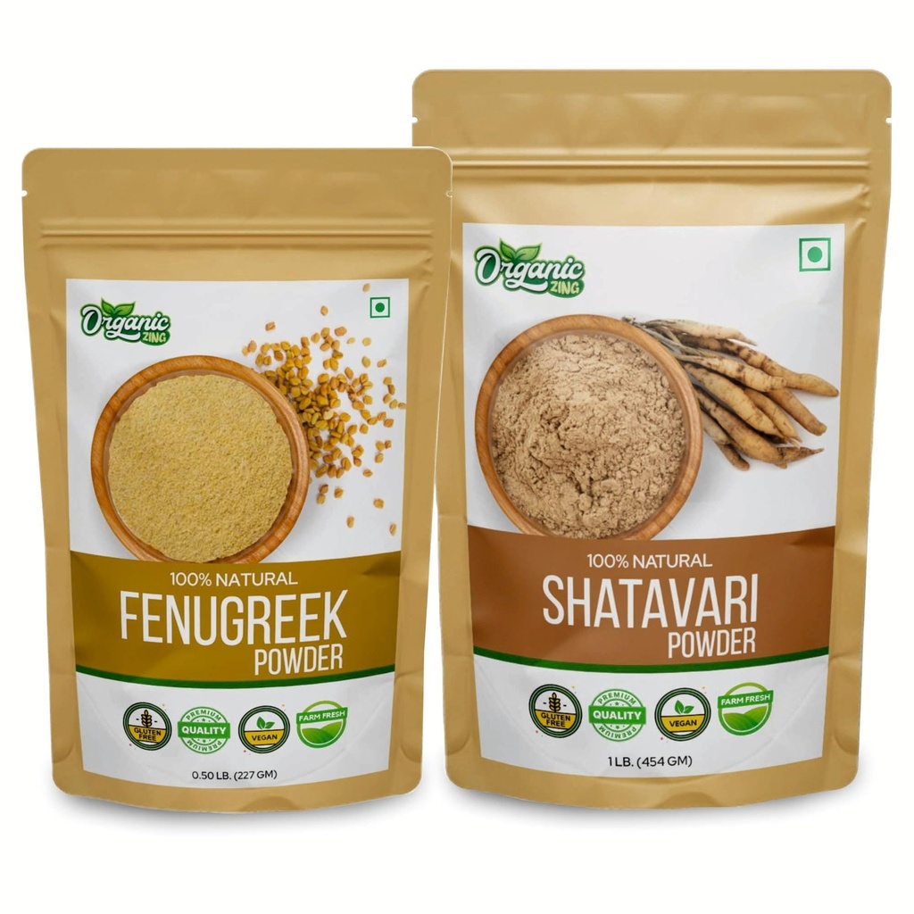 ORGANISK ZING Shatavari - 454g & Bukkehorn Powder- 227g