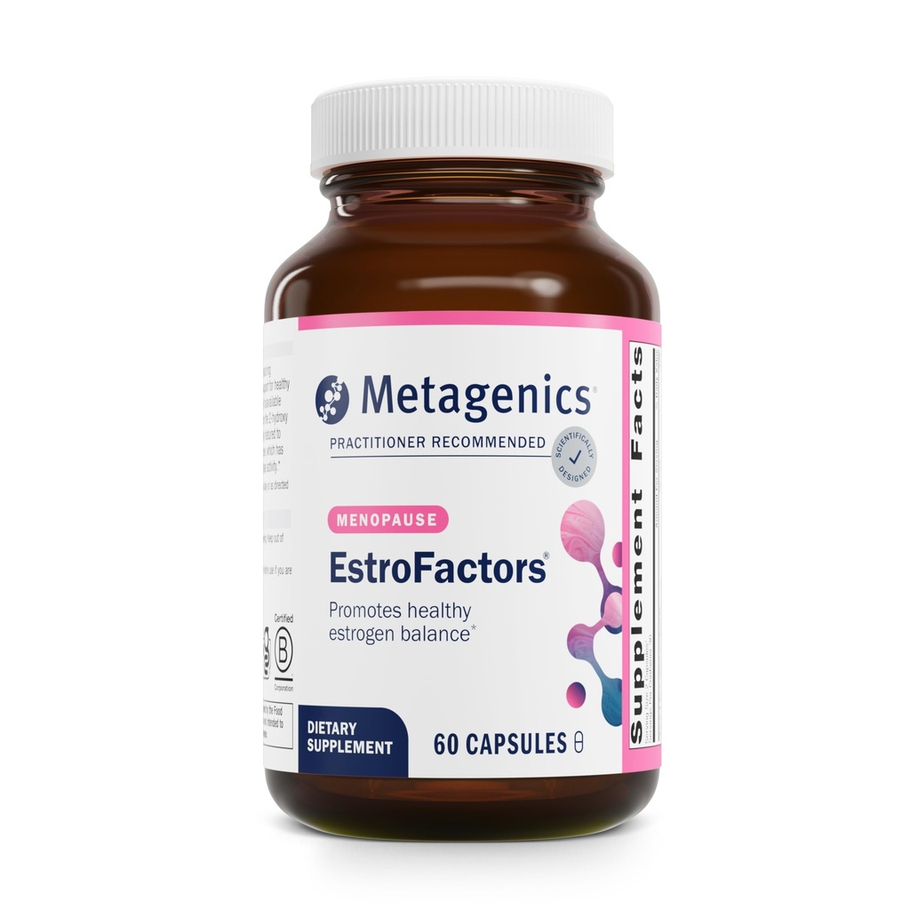 Metagenics EstroFactors - Østrogen Metabolisme & Detox Support med Beta- Caroten, Curcumin & Phytonutrients - Understøtter kvinders sundhed, hjerte & overgangsalder Relief * - Non- GMO Gluten- Free - 60 tabletter