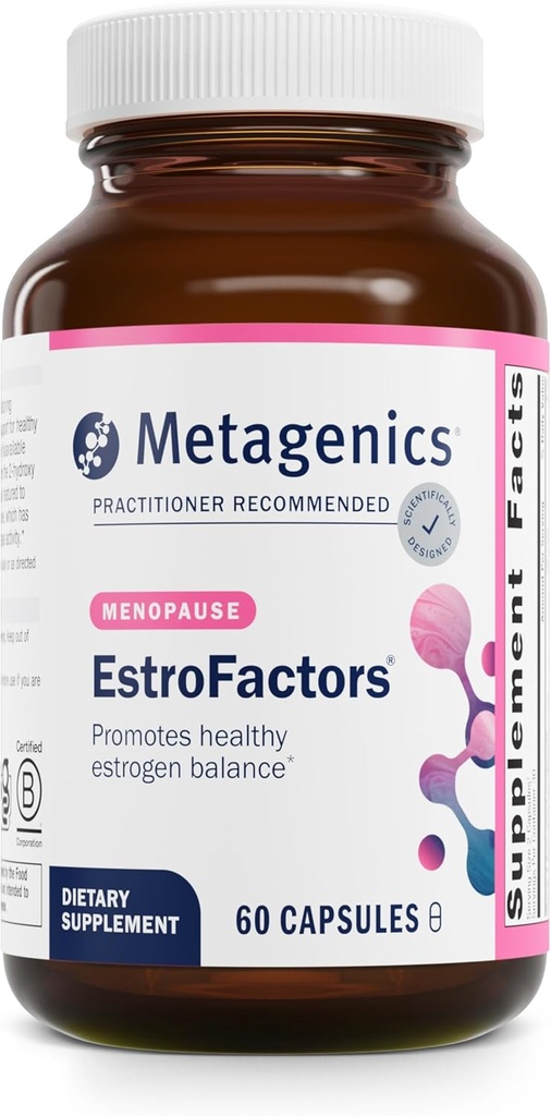 Metagenics EstroFactors - Østrogen Metabolisme & Detox Support med Beta- Caroten, Curcumin & Phytonutrients - Understøtter kvinders sundhed, hjerte & overgangsalder Relief * - Non- GMO Gluten- Free - 60 tabletter