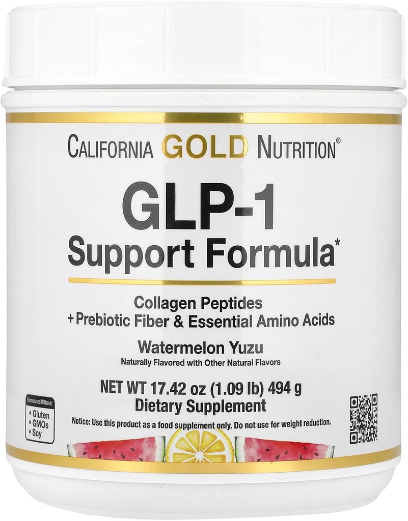 California Gold Nutrition GLP-1 Support Formel, Watermelon Yuzu, 1,09 lb (494 g)
