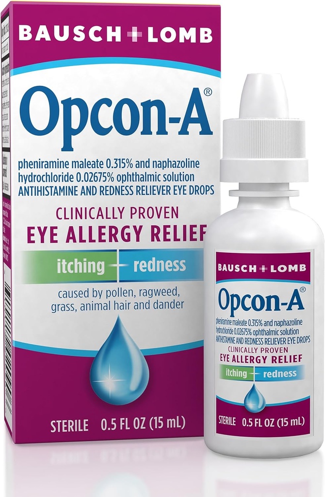 Allergi Eye Drops by Bausch & Lomb, for Itch & Redness Relief, 15 ml