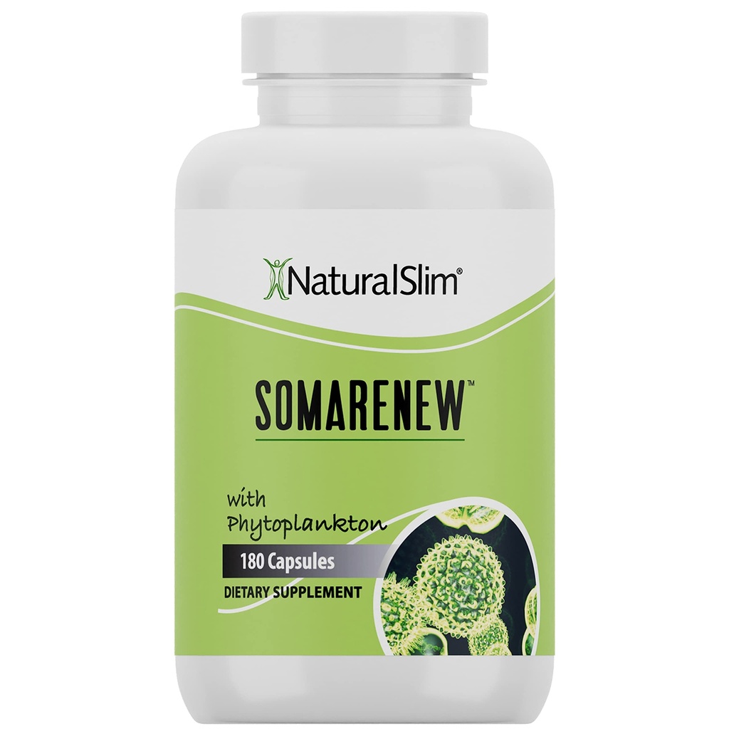Somarenew Metabolism Booster, Gut Cleanse, Energy Support & Full Body Cleanse Supplement with Marine Phytoplankton (Omega 3) & Black Fulvic Acid Superfood - 180 Vegetable Capsules
