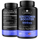 Naturlig serotonin supplement - Lavet i USA 5htp Serotonin & Cortisol Manager - Serotonin Booster Vitamin supplement til kvinder med 5-HTP, B6-vitamin, B12, GABA, L Theanin, L Tryptophan - 60 kapsler