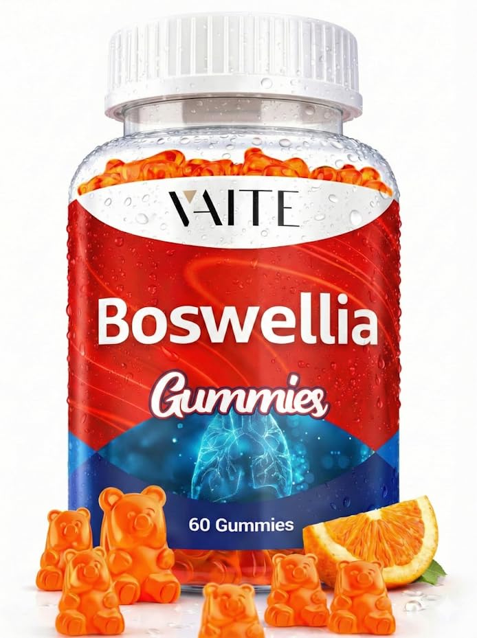 VAITE Boswellia Serrata Extract Gummies 1200mg - Joint Support Supplement med indisk Frankincense, Boswellic Acid, og Botanisk Resin Extract, Vegetar for kvinder og mænd, Non- GMO, Gluten- Free