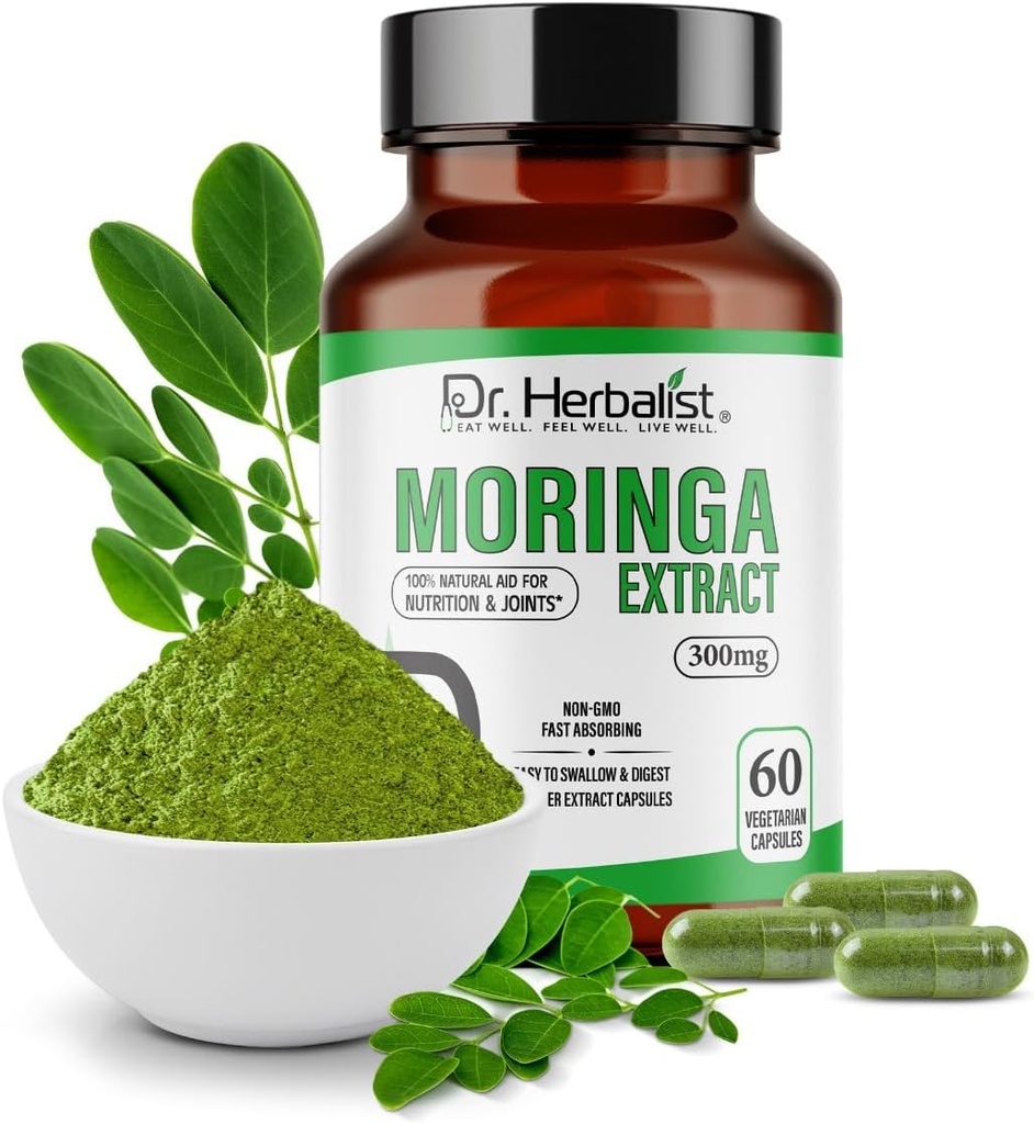 Dr. Herbalist Moringa Oleifera Extract 300mg - 60 Vegan Capsules