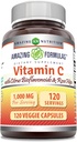 Amazing Formulas C-vitamin (Ascorbic Acid) 1000 Mg med Rose HIPS & Citrus Bioflavonoids ttesmå 124; Veggie Kapsler Supplements 124; Non- Gluten Free Medical 124; Lavet i USA (120 Tæl)