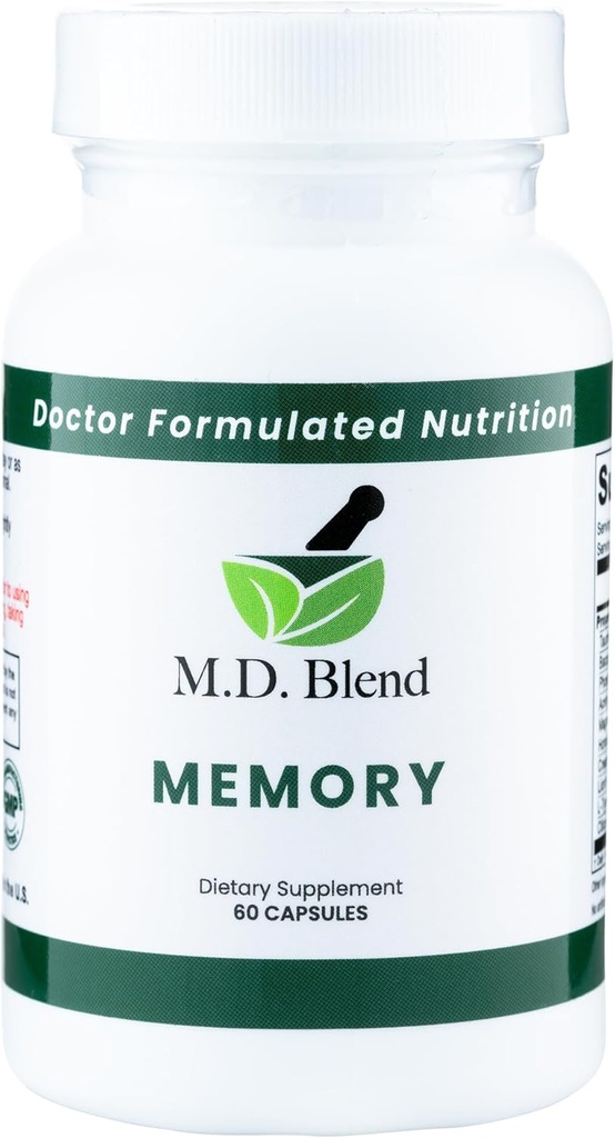 Memory - Natural Blend - Expert Formulated Supplement for Cognitive Wellness, Memory, & Neurale Function - Premium L- Tyrosine, Phosphatidylserin, Bacopa Monnieri - 30 kapsler 2 pakning