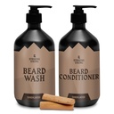 Striking Viking Beard Care Set (Sandalwood) - Paraben & Sulfate Free Shampoo med Jojoba Oil - Deep Clean for All Beard Types (10oz Per flaske)