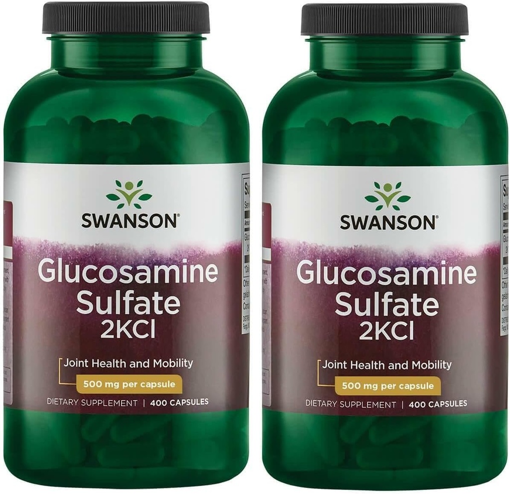 Swanson Glucosamin Sulfate 2Kcl 500 mg 400 Caps (2 Pack)
