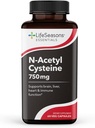 LifeSeasons Essentials N- Acetyl Cysteine (NAC) - understøtter hjerne, lever, hjerte og immunfunktion - afgiftning supplement - øger immunitet & nyresundhed - 60 kapsler