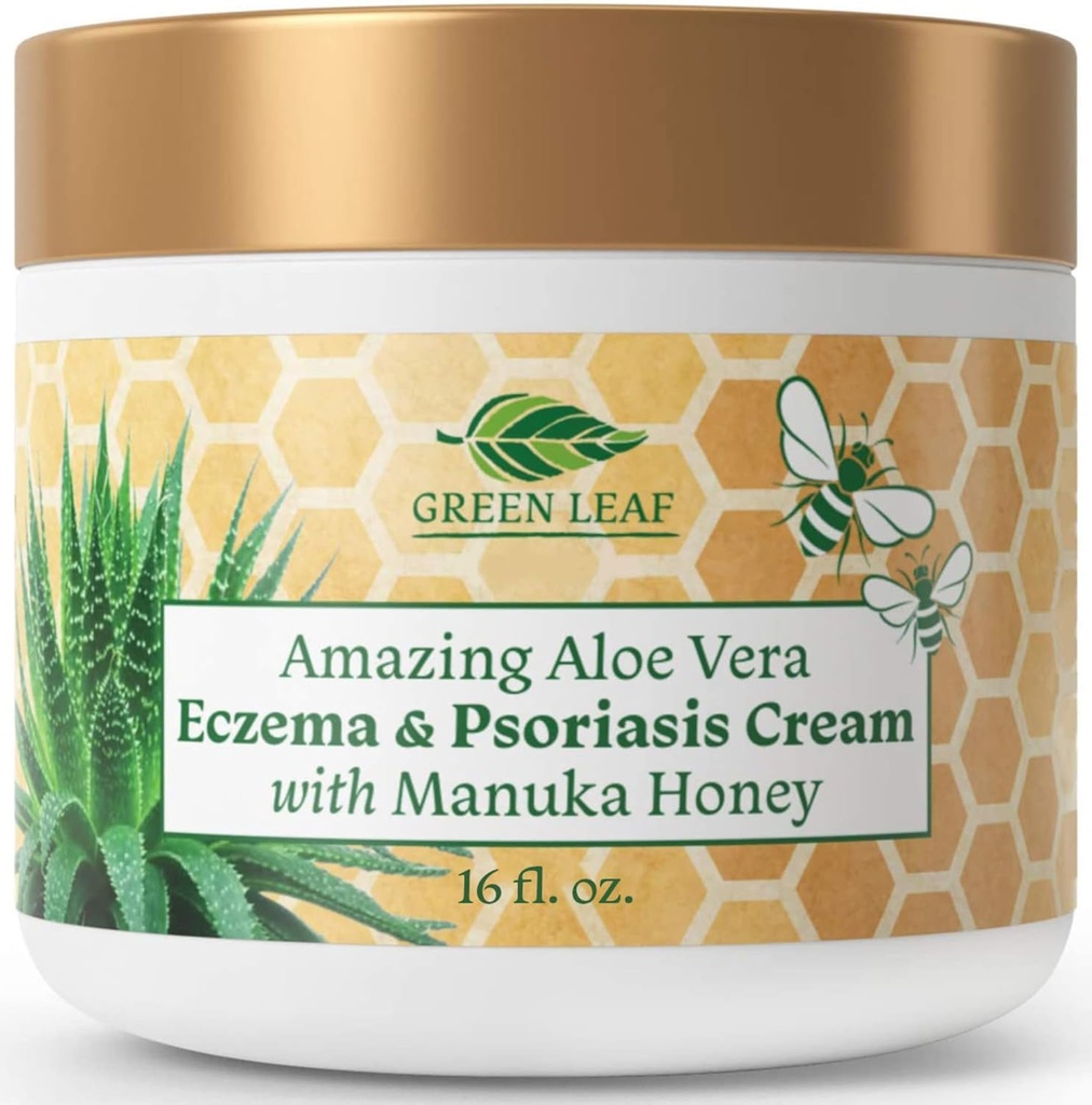 Manuka honning eczema creme fugtgivende lotion til psoriasis Relief - Itchy, tørre hududslæt salve -hud lindrende moisturizer Baby Kids & Adults- High Strength Body & Face Cream 16oz