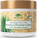 Manuka honning eczema creme fugtgivende lotion til psoriasis Relief - Itchy, tørre hududslæt salve -hud lindrende moisturizer Baby Kids & Adults- High Strength Body & Face Cream 16oz