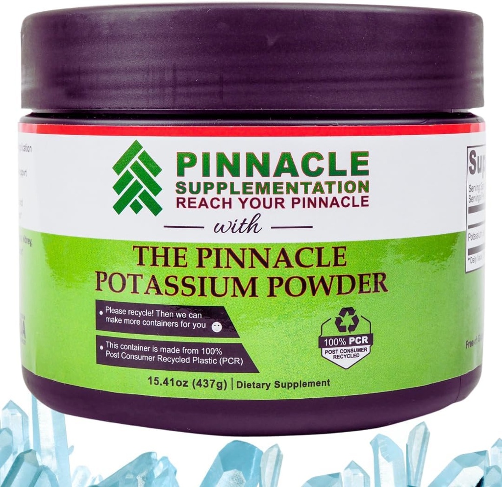Pinnacle Kalium Citrat Pulver, Kalium Powder Supplement, Mineral Supplement, Keto Electrolyte Powder, Understøtter Hydration Balance og Leg kramper, 100% Pure, Ingen Fillers, Ingen tilsætningsstoffer (437 g)