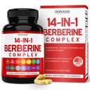 GLP-1 Supplement 14 i 1 Formel (GLP1 tillæg med berberine, ACV, Chrom, Cylon Cinnamon, gurkemeje & mere) Support Gut Health & Metabolisme - tredjeparts testet, Vegan Safe & USA Made