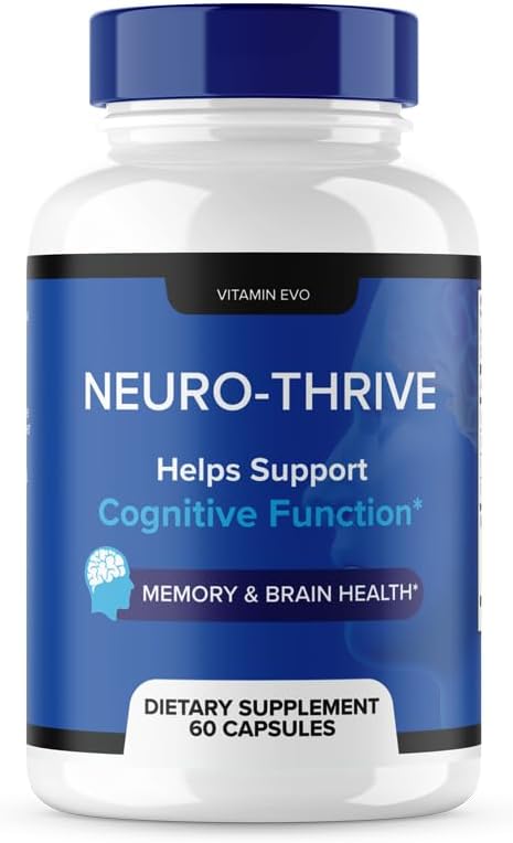 Neuro Thrive Brain Supplement, Neuro Thrive til hukommelse, Neuro Thrive PQQ til at reducere de negative virkninger af Brain Fog, Neuro Thrive kognitiv funktion, NeuroThrive Anmeldelser Neuro- Thrive (60 kapsler)
