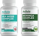 Økologisk Irish Sea Moss & Moringa Bundle - Sea Moss Kapsler med Bladerwrack, Burdock Root & BioPerine + Oleifera Leaf & Seed Extract 5000mg - Komplet superfood kompleks - 60 Greve hver