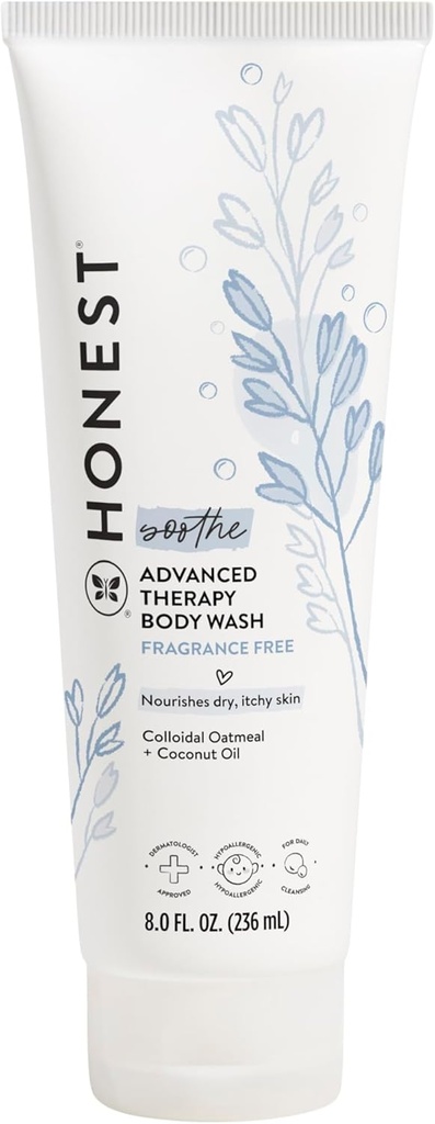 Den Ærlige Company Eksem Lindrende Terapi Rensning Kropssensning naturligt afledte Gentle til baby Prebiotika Kolloid Havregryn 8 oz