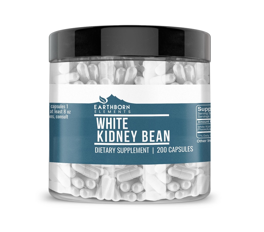 Earthborn Elements White Nyre Bean Extract 200 Kapsler, Pure & Ufortyndet, Ingen tilsætningsstoffer