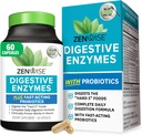 Zenwise Health fordøjelsesenzymer til Gut Health & Bloating Relief - Multi enzymer fordøjelse tillæg med probiotika, Bromelain & Papaya til fordøjelsesstøtte - Mænd og kvinder - 60 Greve