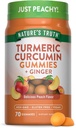 Nature's Truth Turmeric and Ginger Gummies | 70 Count | Peach Flavor | Vegan, Non-GMO, & Gluten Free Supplement