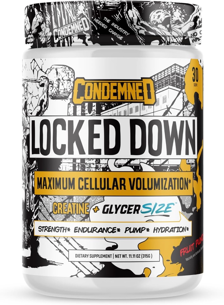 CONDEMNED Labz låst ned 124; Creatinin Performance Complex 124; Creatinine Monohydrat, Glycerol, Taurine Mest124; Forbedret hydrering, Energi & Stamina Mest124; 30 Servering (Fruit Punch)