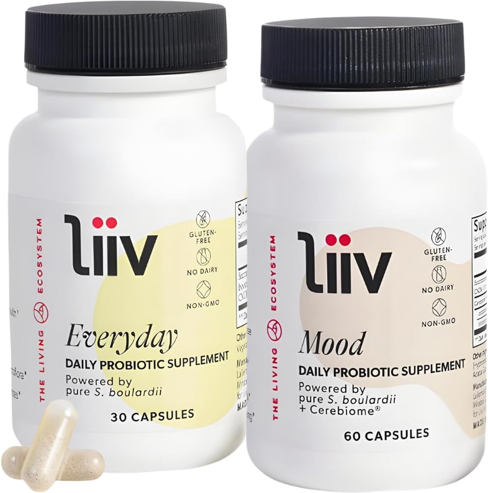 LiiV Mood Boosting Probiotic & Premium Everyday Probiotic Bundle, hele kroppen Wellness, fordøjelse & immunforsvar