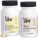 LiiV Mood Boosting Probiotic & Premium Everyday Probiotic Bundle, hele kroppen Wellness, fordøjelse & immunforsvar