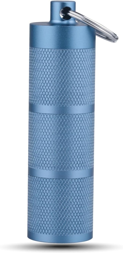 Waterproof Keychain Pill Holder - Compact, Portable, and Secure Pill Box with 3 Compartments - Pocket-Sized Pill Case and Container for Daily Medication on The Go, Blue