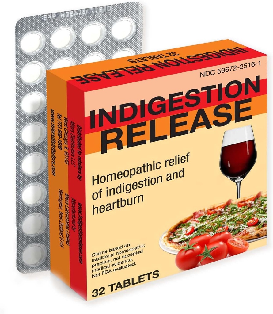 Miers Lab fordøjelsesbesvær Relief kapsler, Homøopatiske tabletter til Heartburn Relief, Sikker og effektiv, hurtigt virkende, 32 tabletter