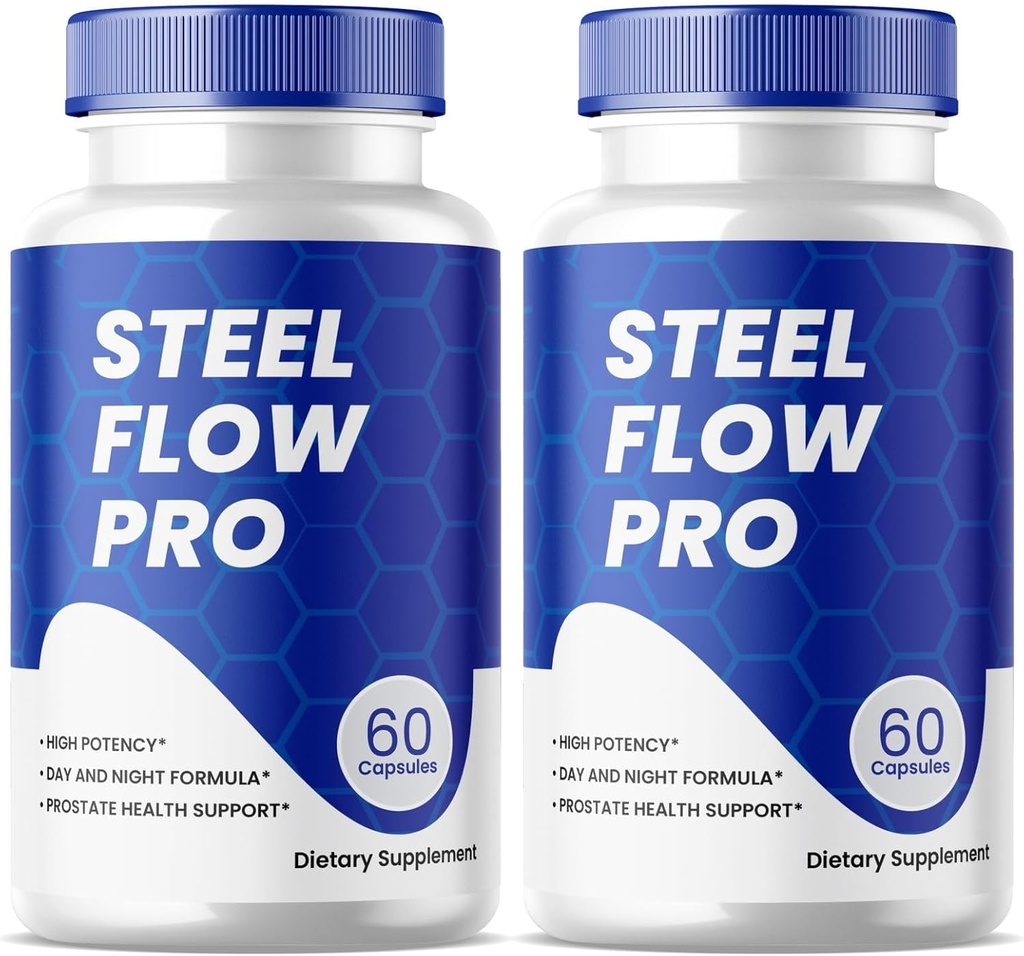 Steel Flow Pro kapsler, Prostata sundhed supplement piller - maksimal styrke, understøtter Prostata sundhed, Alle naturlige formel pakke med 2 (120 kapsler)
