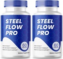 Steel Flow Pro Capsules, Prostate Health Supplement Pills - Maximum Strength, Supports Prostate Health, All Natural Formula Pack of 2 (120 Capsules)